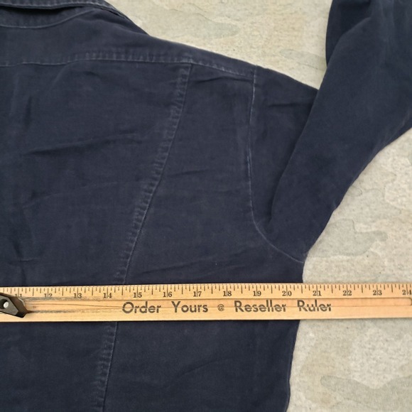 Vintage Eddie Bauer Shirt Mens Small Blue Pockets Snap Up Long Sleeve - Picture 6 of 8